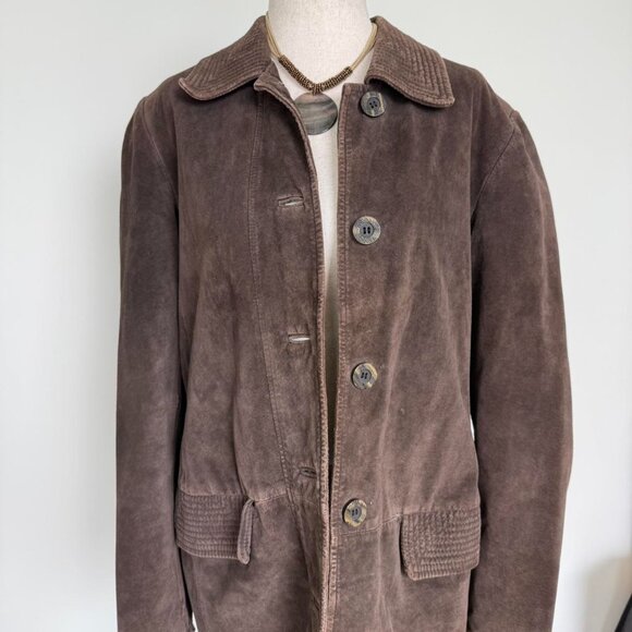 Y2K brown suede leather jacket - Picture 3 of 8